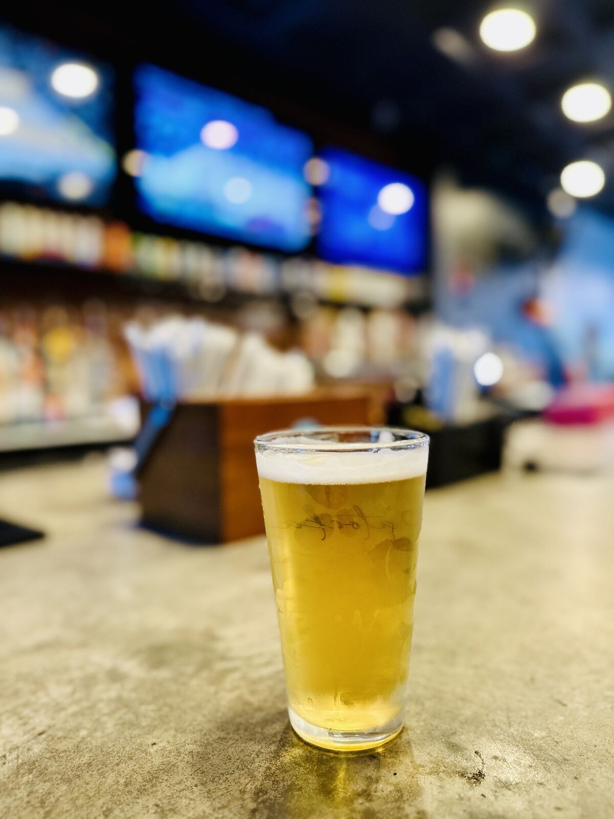 Draft beer at the bar