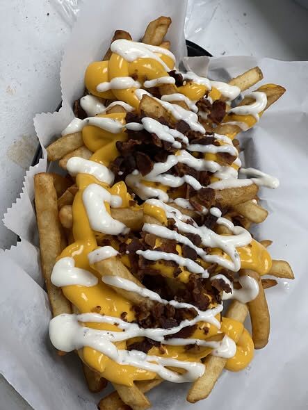 Loaded fries with bacon and cheese