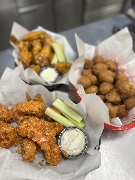 Boneless wings with three sauces